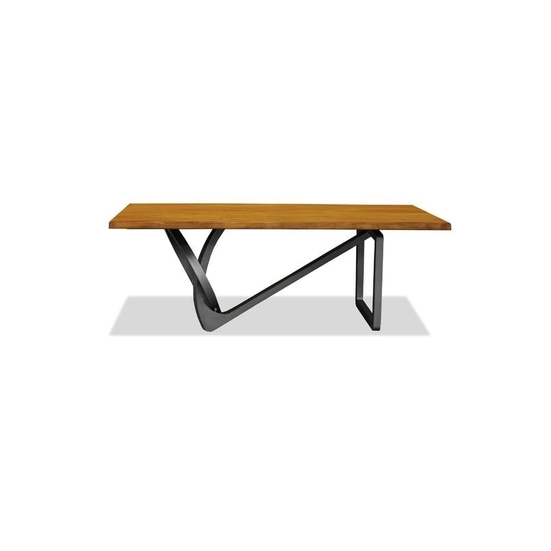 Mulyoharjo Mid-Century Modern Dining Table with Wood Top and Steel Base Mulyoharjo Mid-Century Modern Dining Table with Wood Top and Steel Base