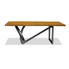 Mulyoharjo Mid-Century Modern Dining Table with Wood Top and Steel Base