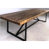 Mulyoharjo Industrial Dining Table, Wood and Iron Design