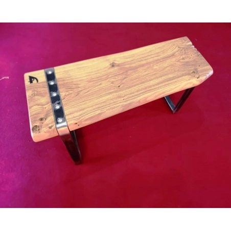 Mulyoharjo Live Edge Dining Table with Natural Wood and Iron Base