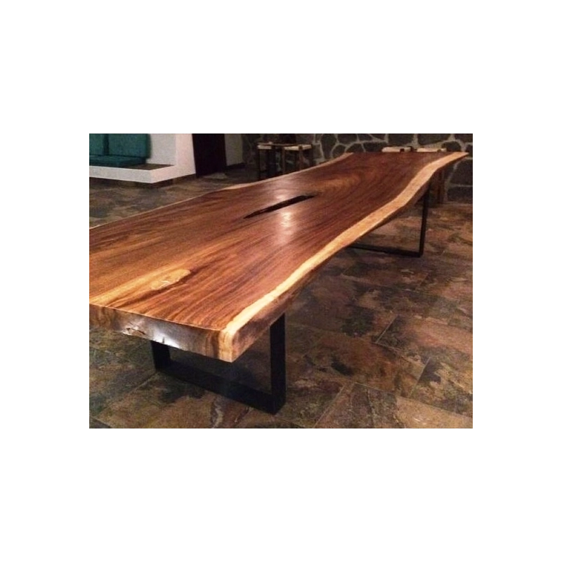 Mulyoharjo Modern River Dining Table with White Epoxy Resin and Natural Wood Mulyoharjo Modern River Dining Table with White Epoxy Resin and Natural Wood
