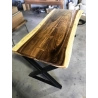 Mulyoharjo Live Edge Dining Table, Natural Wood Grain, Modern Industrial Design