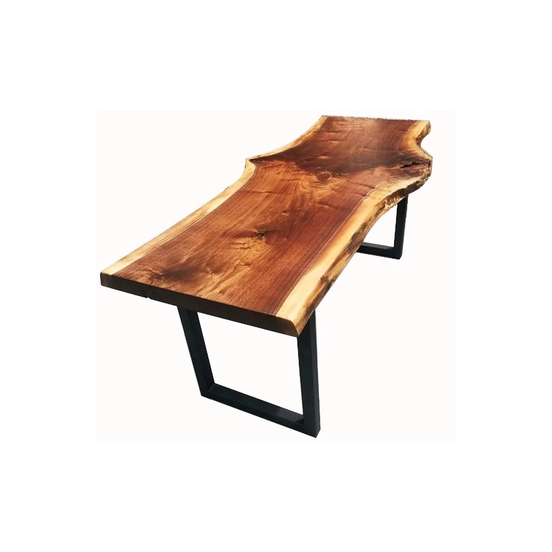 Mulyoharjo Live Edge Dining Table - Natural Wood, Resin Inlay Mulyoharjo Live Edge Dining Table - Natural Wood, Resin Inlay