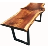 Mulyoharjo Live Edge Dining Table - Natural Wood, Resin Inlay
