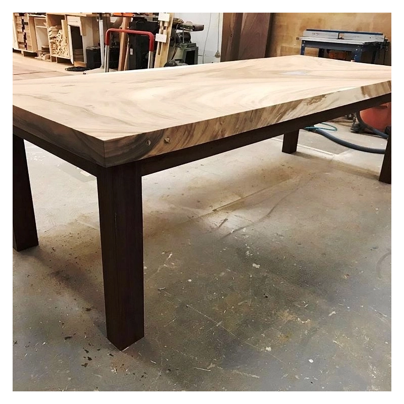 Mulyoharjo Modern Live Edge Dining Table with Wood Slab and Metal Legs Mulyoharjo Modern Live Edge Dining Table with Wood Slab and Metal Legs