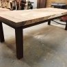 Mulyoharjo Modern Live Edge Dining Table with Wood Slab and Metal Legs