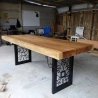 Modern Live Edge Dining Table with Resin River