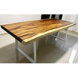 Mulyoharjo Modern River Dining Table - Wood and Resin