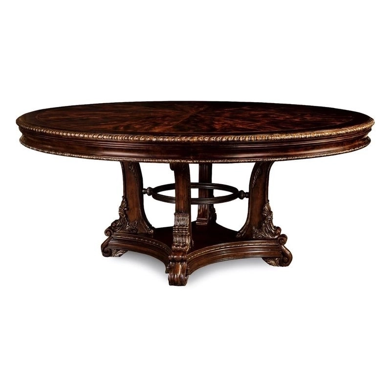 Mulyoharjo Baroque Dining Table with Glass Top and Ornate Carved Base Mulyoharjo Baroque Dining Table with Glass Top and Ornate Carved Base
