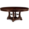 Mulyoharjo Baroque Dining Table with Glass Top and Ornate Carved Base