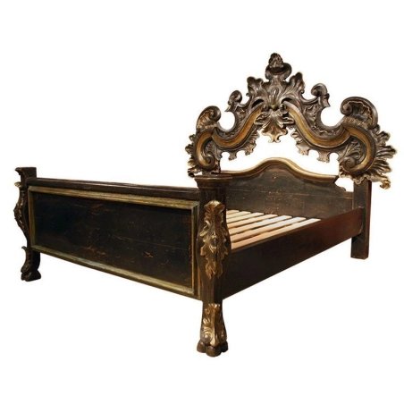 Luxury Ornate Carved Wood Bed