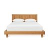 Minimalist Solid Wood Bed Frame with Slatted Headboard