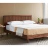 Minimalist Solid Wood Bed Frame with Slatted Headboard