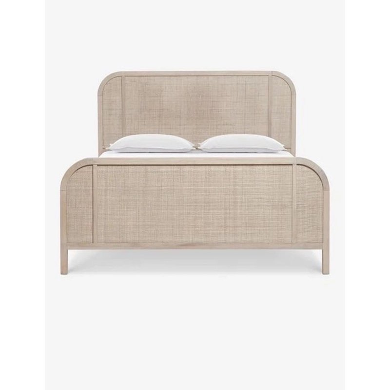 Modern Rattan Wood Bed Frame Coastal Style Modern Rattan Wood Bed Frame Coastal Style