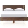 Modern Mid-Century Wood Bed Frame with Metal Accents
