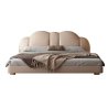 Elegant Upholstered Bed with Curved Headboard, Contemporary Design