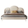 Elegant Upholstered Bed with Curved Headboard, Contemporary Design