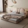 Elegant Upholstered Bed with Curved Headboard, Contemporary Design