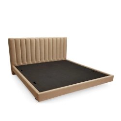 Modern Upholstered Channel Headboard Bed Frame