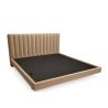 Modern Upholstered Channel Headboard Bed Frame