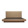 Modern Upholstered Channel Headboard Bed Frame