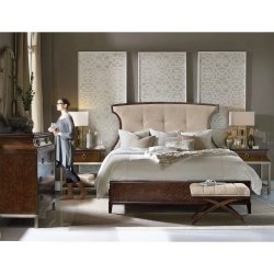Elegant Upholstered Tufted Headboard Wood Bed Frame