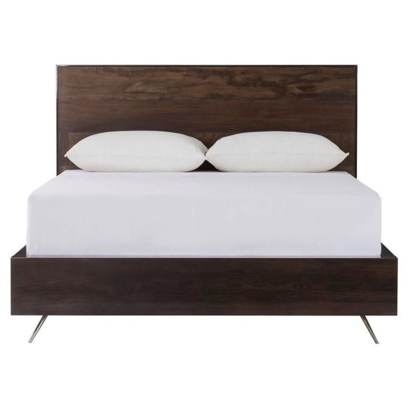 Modern Minimalist Dark Wood Platform Bed Frame