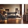 Luxury Upholstered Wingback King Bed with Tufted Headboard