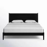 Minimalist Modern Natural Wood Bed Frame with Headboard