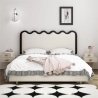 Modern Contemporary Upholstered Bed with Wavy Headboard