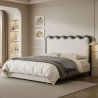 Modern Contemporary Upholstered Bed with Wavy Headboard