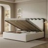 Modern Contemporary Upholstered Bed with Wavy Headboard