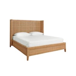 Handcrafted Rattan Woven Bed Frame with Headboard