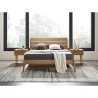 Minimalist Modern Solid Wood Bed Frame with Slatted Headboard