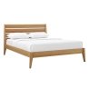 Minimalist Modern Solid Wood Bed Frame with Slatted Headboard