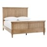 Natural Wood Cane Woven Headboard and Footboard Platform Bed Frame