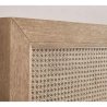 Natural Wood Cane Woven Headboard and Footboard Platform Bed Frame