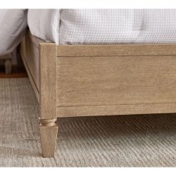 Natural Wood Cane Woven Headboard and Footboard Platform Bed Frame