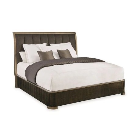 Luxury Upholstered Platform Bed Frame with Fabric Headboard