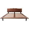 Exquisite Solid Wood Bed Frame with Natural Live Edge Headboard