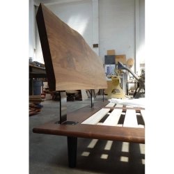 Exquisite Solid Wood Bed Frame with Natural Live Edge Headboard