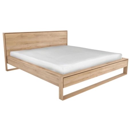 Modern Minimalist Wooden Bed Frame with Headboard