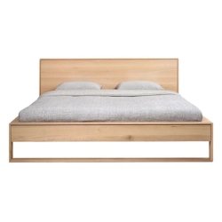 Modern Minimalist Wooden Bed Frame with Headboard