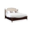 Classic Upholstered King Size Bed Frame with Wood and Fabric
