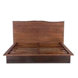 Solid Wood Platform Bed Frame with Arched Headboard