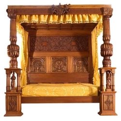 Luxurious Carved Four-Poster King Bed
