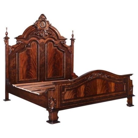 Elaborate Classic Traditional Carved Wood Bed Frame