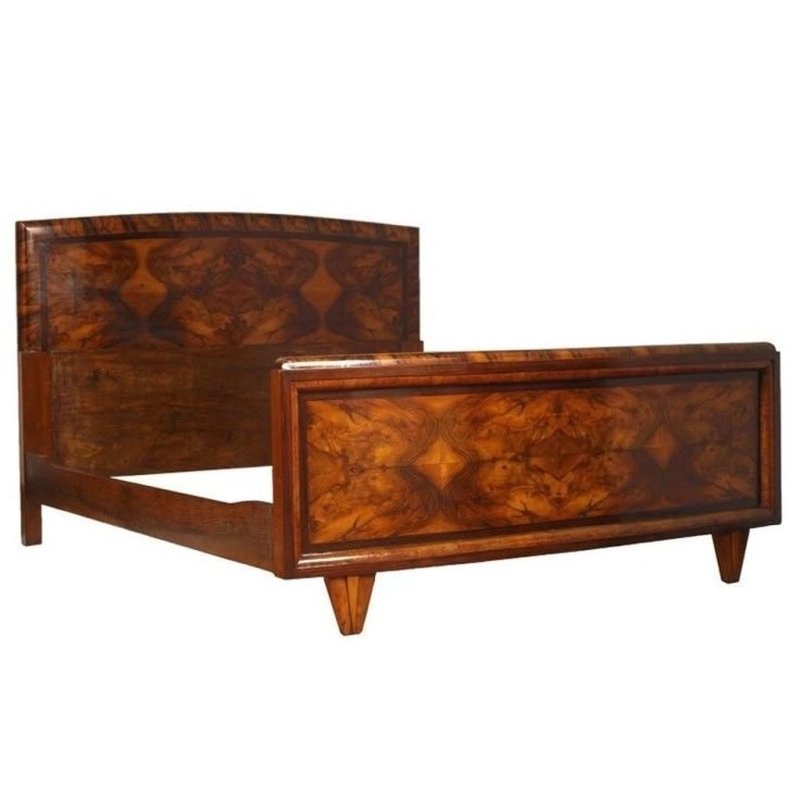 Luxury Wood Veneer Art Deco Bed Frame Luxury Wood Veneer Art Deco Bed Frame