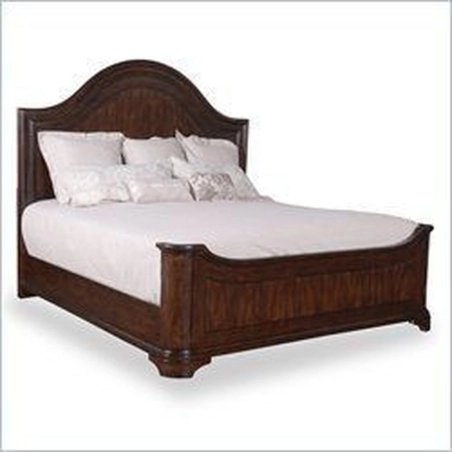 Luxurious Solid Wood Panel Bed with Arched Headboard, Queen Size