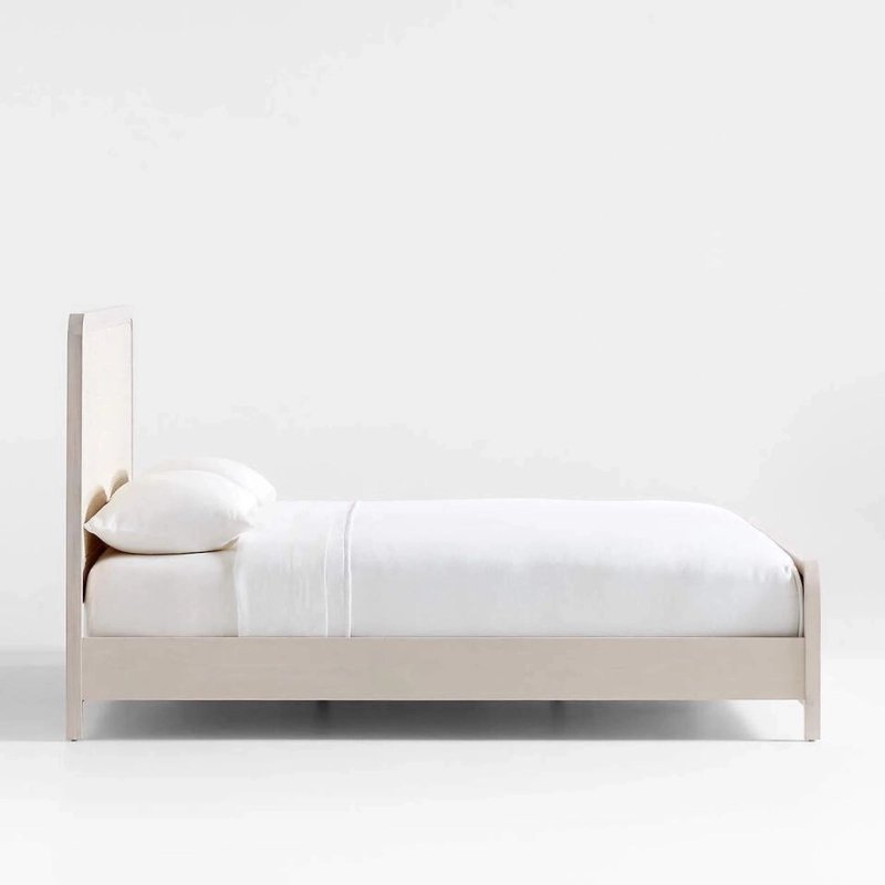 Modern Platform Bed Frame with Woven Headboard and Footboard